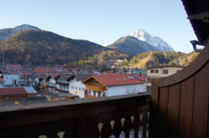 Blick vom Balkon - Posthotel Mittenwald